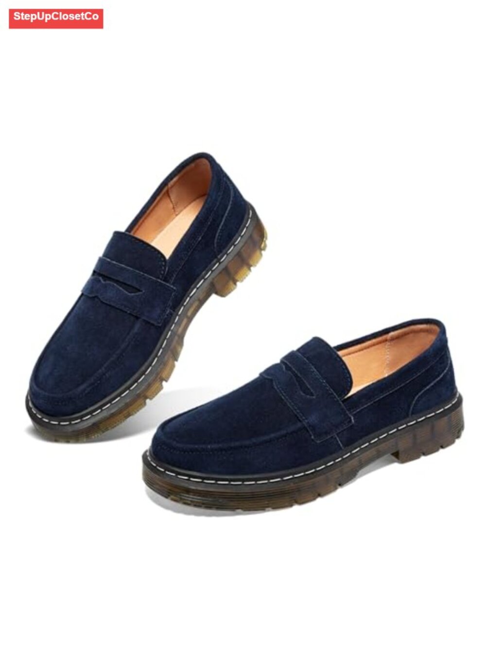 Women's Suede Penny Loafers Driving Mocc Comfort Slip-Ons Business Work Flats